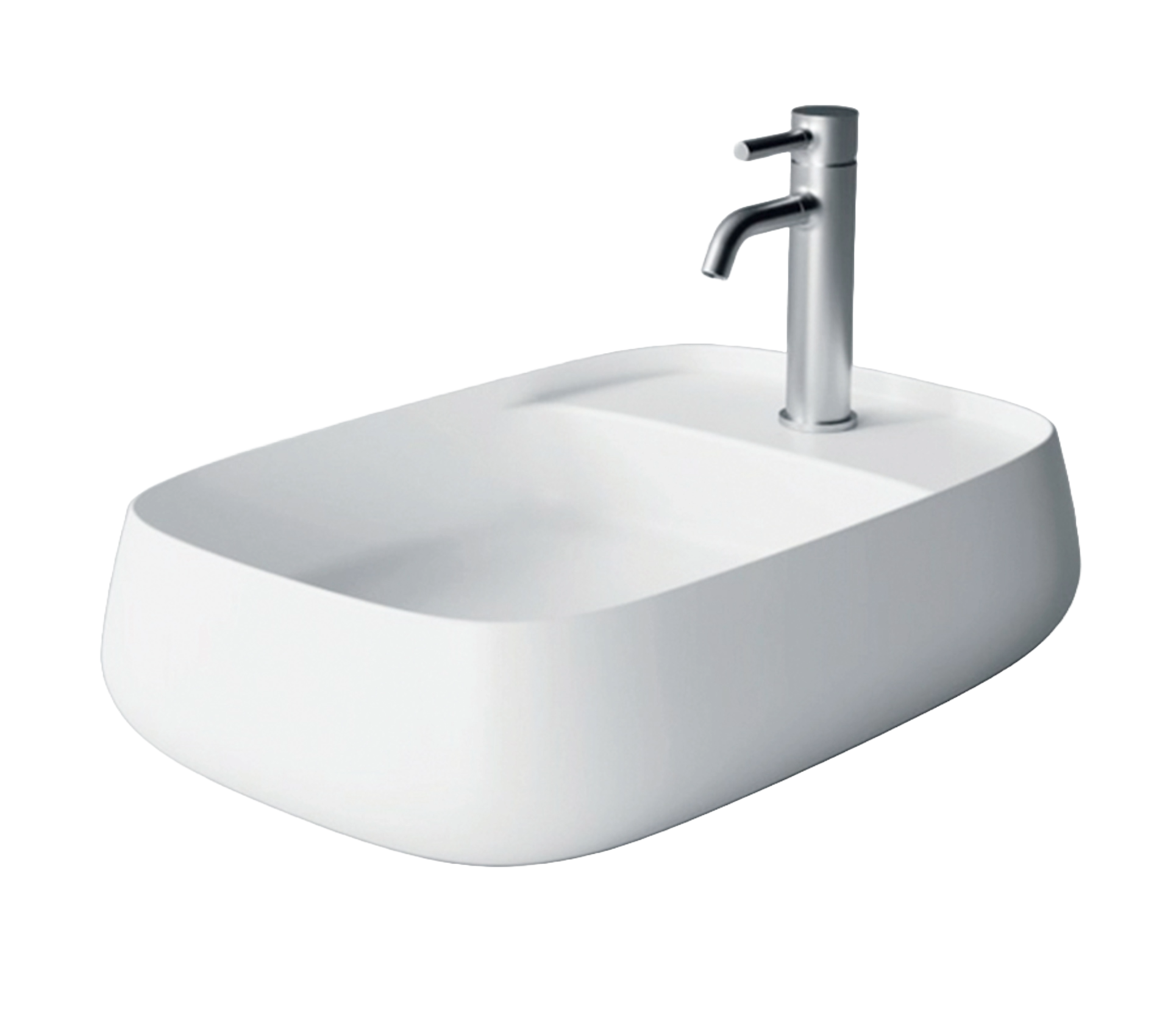 Studio Bagno Nur 60X Plan Bench Basin 1TH, Gloss White