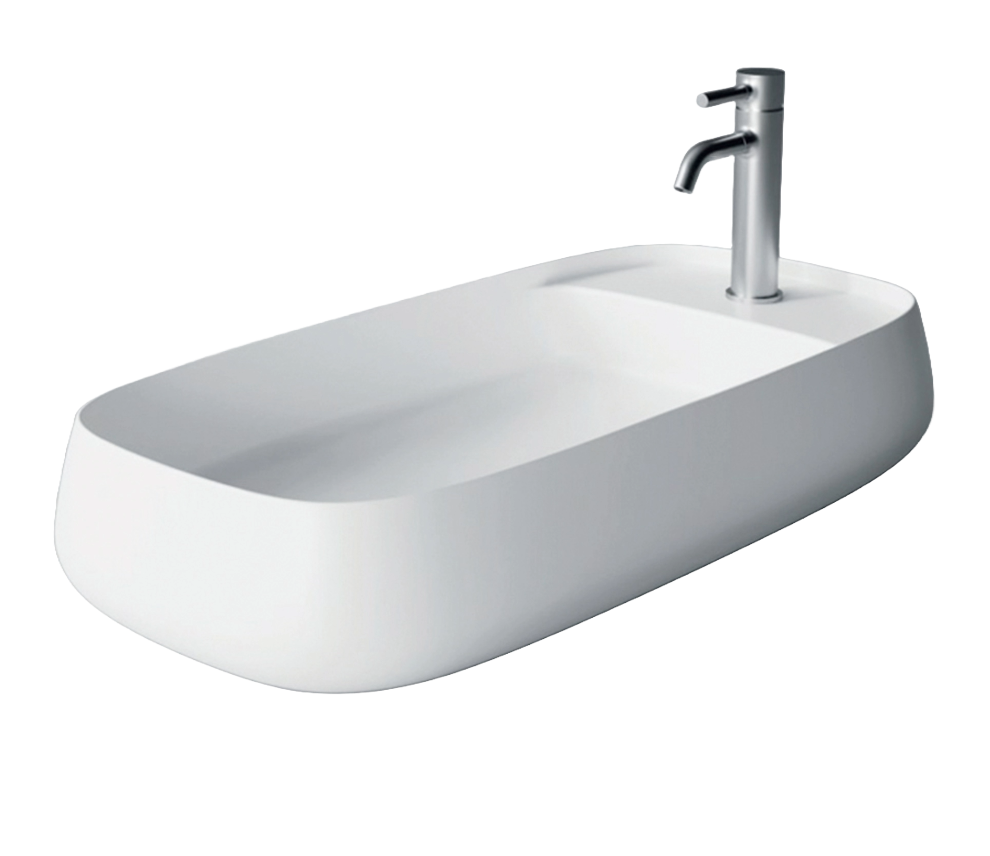 Studio Bagno Nur 80X Plan Bench Basin 1TH, Gloss White