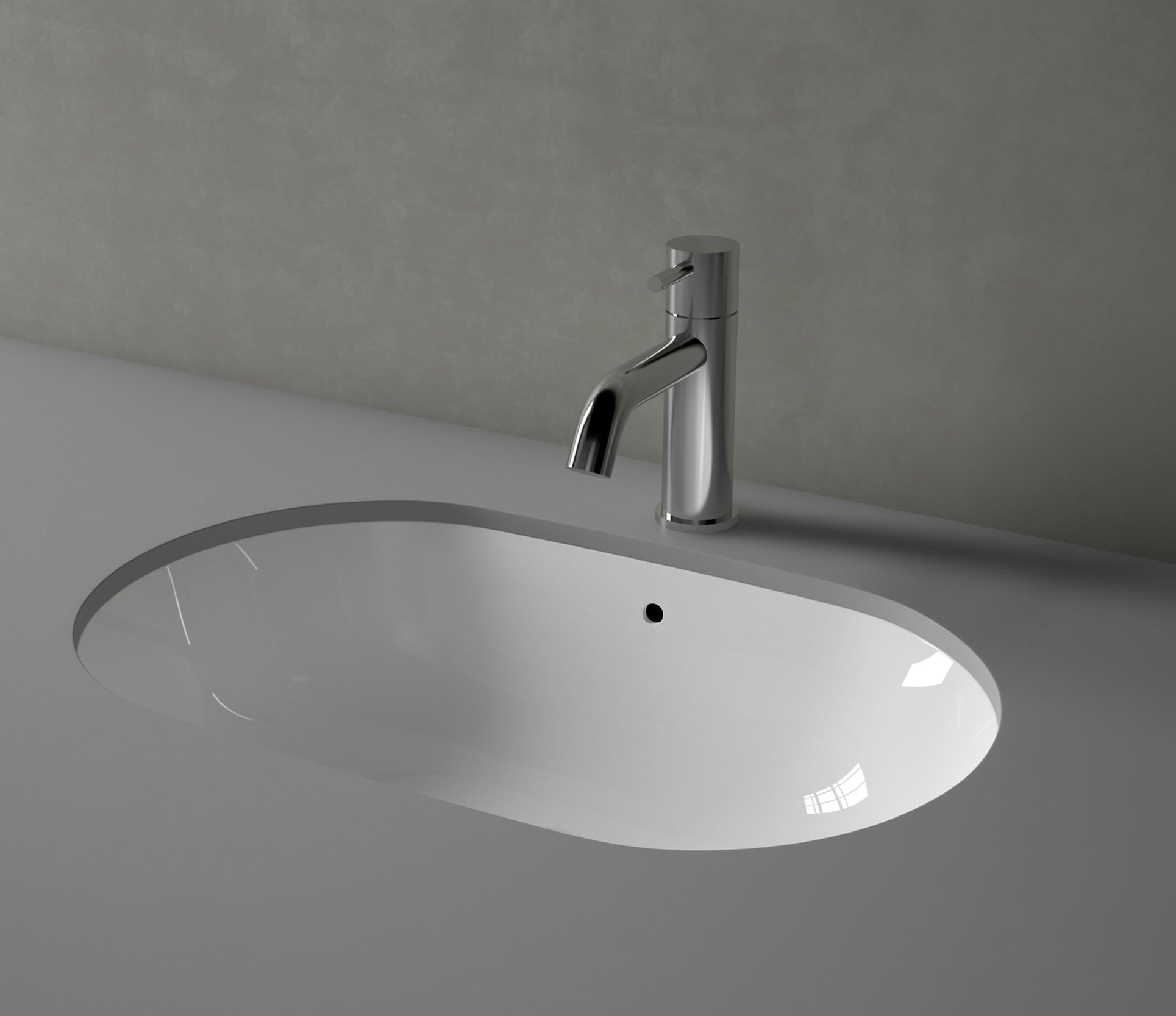 Studio Bagno Ovale undercounter basin, Gloss White