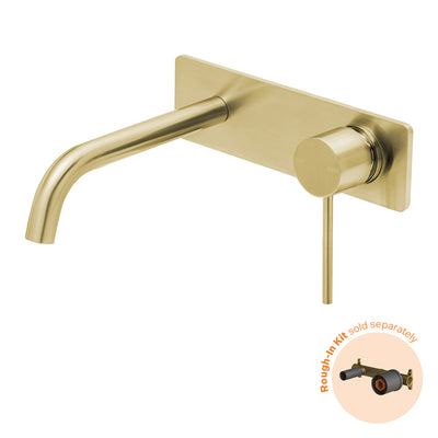Phoenix Vivid Slimline SwitchMix Wall Basin / Bath Mixer Set 230mm (Fit-Off Kit Only) - Lead Free, Brushed Gold
