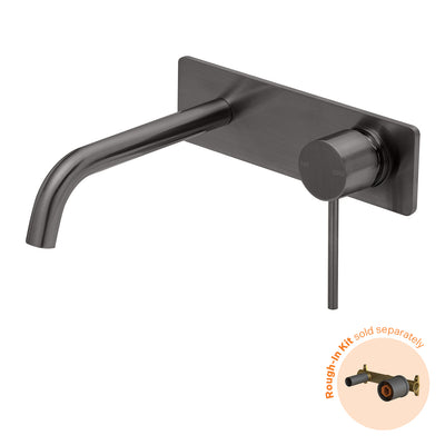 Phoenix Vivid Slimline SwitchMix Wall Basin / Bath Mixer Set 230mm (Fit-Off Kit Only) - Lead Free, Brushed Carbon