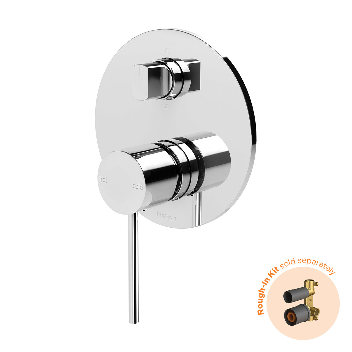 Phoenix Vivid Slimline SwitchMix Shower / Bath Diverter Mixer (Fit-Off Kit Only) - Lead Free, Chrome