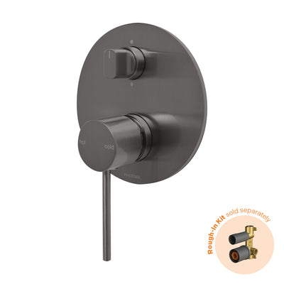Phoenix Vivid Slimline SwitchMix Shower / Bath Diverter Mixer (Fit-Off Kit Only) - Lead Free, Brushed Carbon