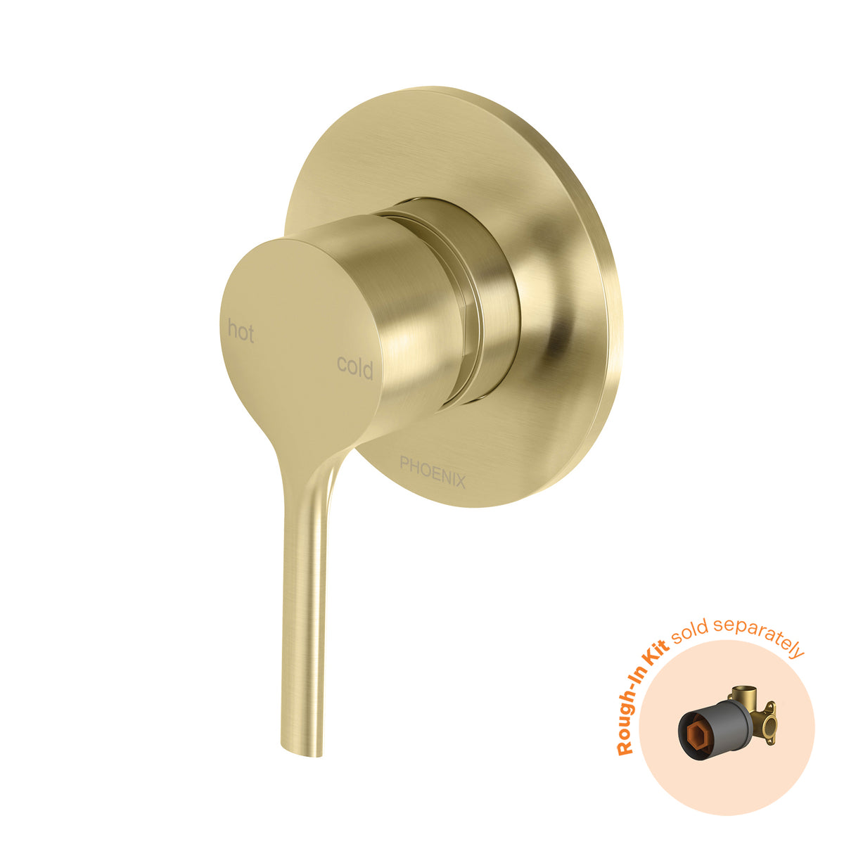 Phoenix Vivid Slimline Oval SwitchMix Shower / Wall Mixer (Fit-Off Kit Only) - Lead Free, Brushed Gold
