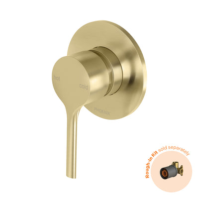 Phoenix Vivid Slimline Oval SwitchMix Shower / Wall Mixer (Fit-Off Kit Only) - Lead Free, Brushed Gold
