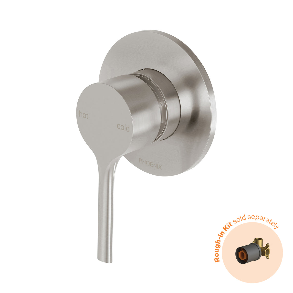 Phoenix Vivid Slimline Oval SwitchMix Shower / Wall Mixer (Fit-Off Kit Only) - Lead Free, Brushed Nickel