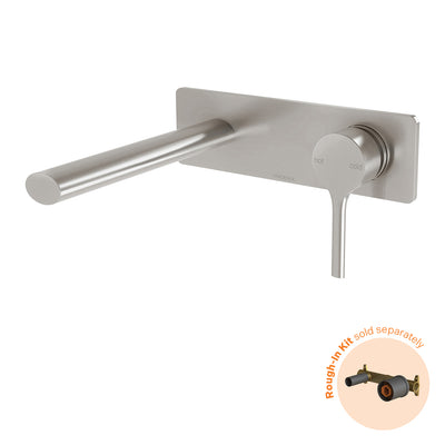 Phoenix Vivid Slimline Oval SwitchMix Wall Basin / Bath Mixer Set 175mm (Fit-Off Kit Only) - Lead Free, Brushed Nickel