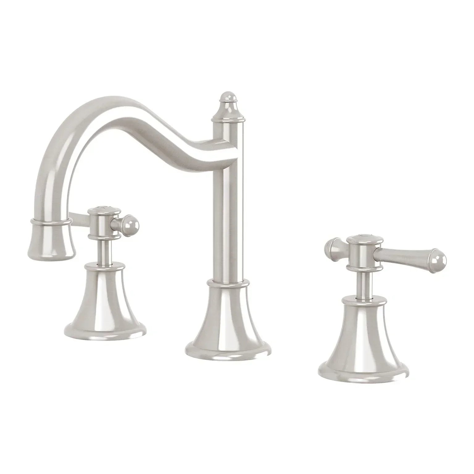 Phoenix Nostalgia Lever Basin Set Shepherds Crook, Brushed Nickel