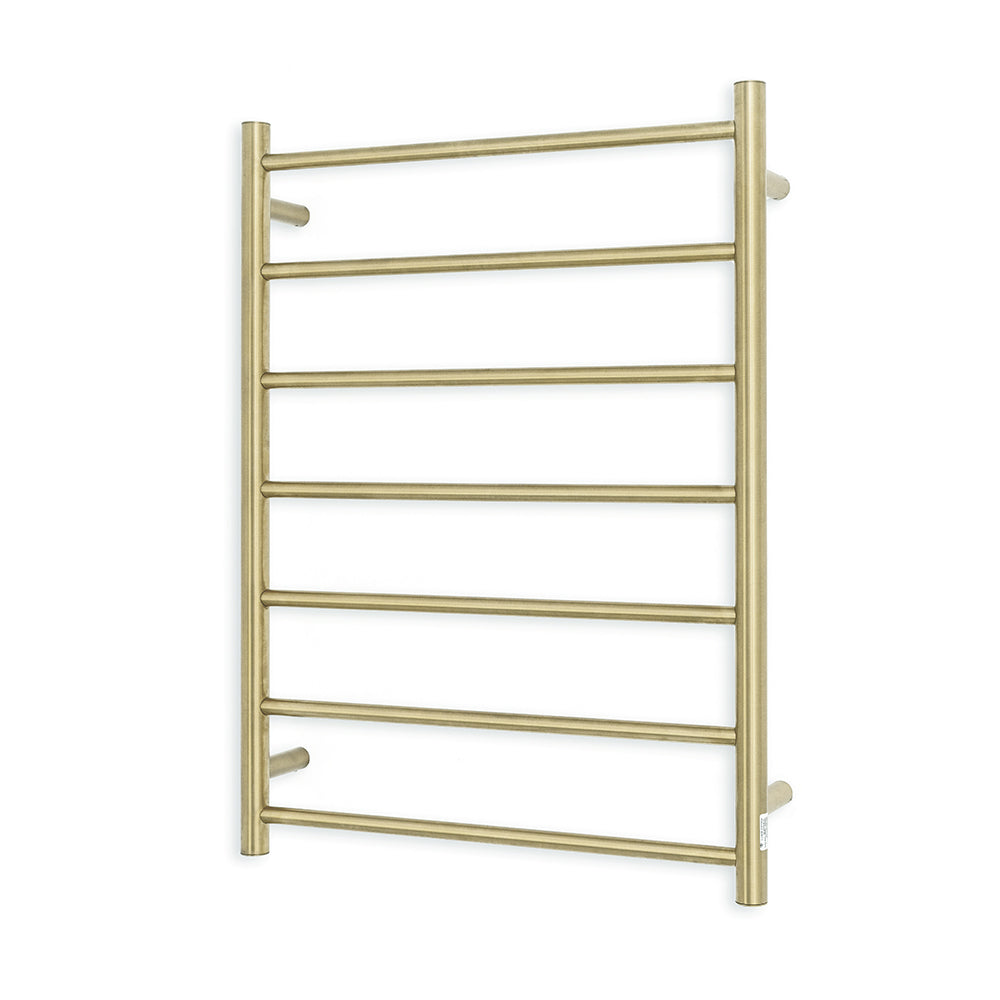 Low Voltage Light Gold Heated Towel Rail Round 600x800 - Right Power Outlet