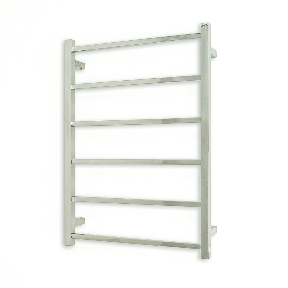Non-Heated Towel Rail - 600 x 830mm - 6 Square Bars - Mirror Polished