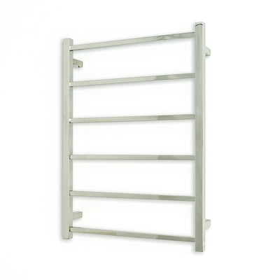Radiant Non-Heated Towel Rail - 600 x 830mm - 6 Square Bars - Mirror Polished
