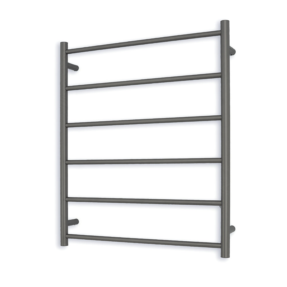 Non-Heated Towel Rail - 700 x 830mm - 6 Round Bars - Gun Metal Grey