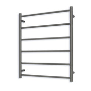 Radiant Non-Heated Towel Rail - 700 x 830mm - 6 Round Bars - Gun Metal Grey ｜ Ideal Bathroom Centre