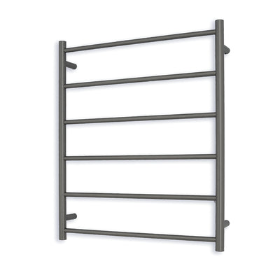 Radiant Non-Heated Towel Rail - 700 x 830mm - 6 Round Bars - Gun Metal Grey