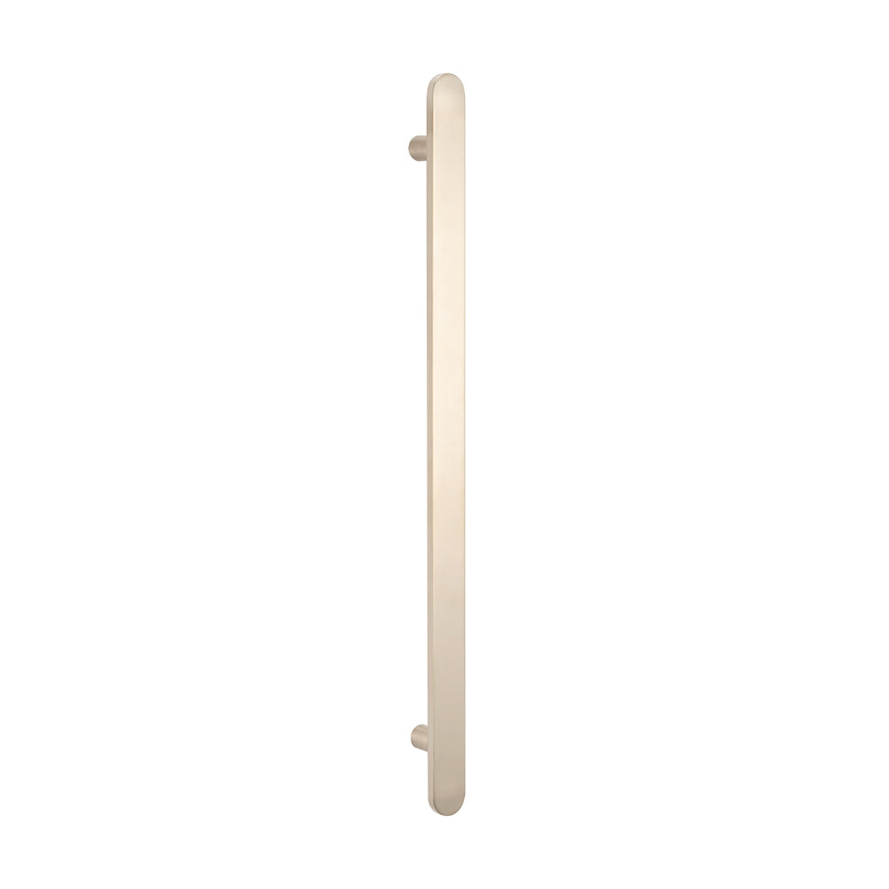 Flat Bar Vertical Heated Towel Bar - Brushed Nickel - 930mm