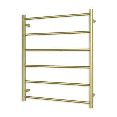 Radiant Non-Heated Towel Rail - 700 x 830mm - 6 Round Bars - Brushed Gold