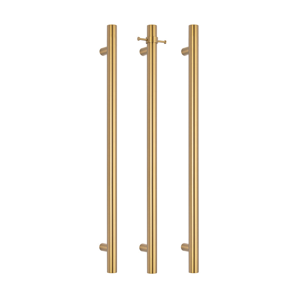 Radiant Vertical Heated Towel Bar - Brushed Gold - 950mm ｜ Ideal Bathroom Centre
