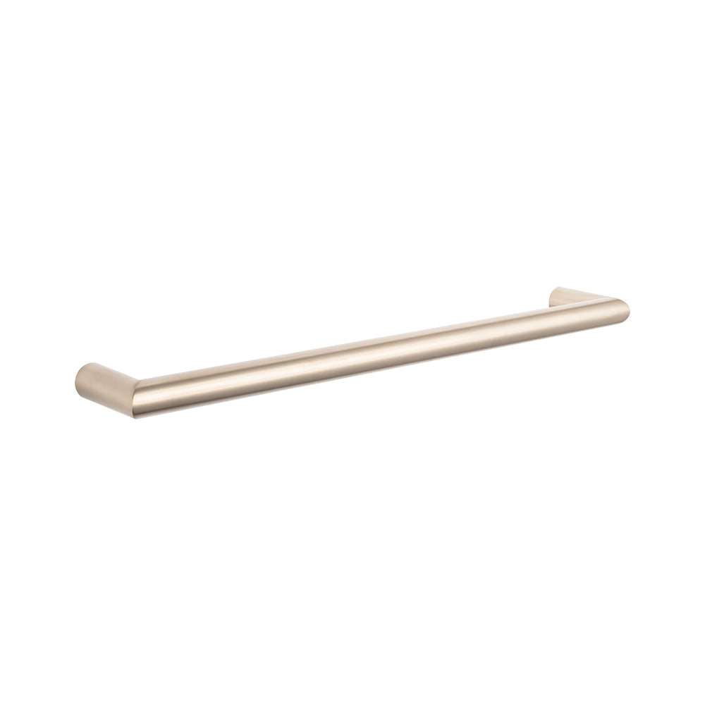 Radiant Warm Brushed Nickel Single Round Bar Towel Rail - 650mm ｜ Ideal Bathroom Centre