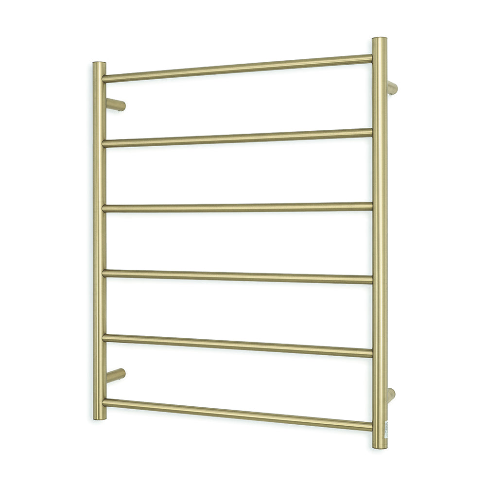 Non-Heated Towel Rail - 700 x 830mm - 6 Round Bars - Light Gold