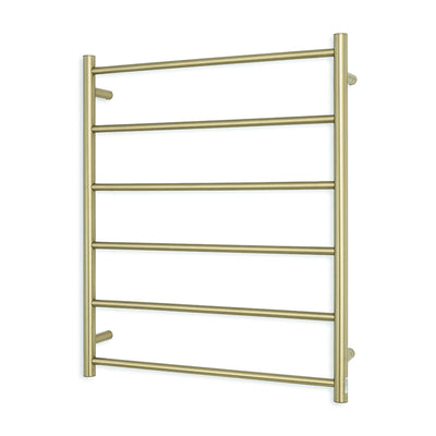 Radiant Non-Heated Towel Rail - 700 x 830mm - 6 Round Bars - Light Gold