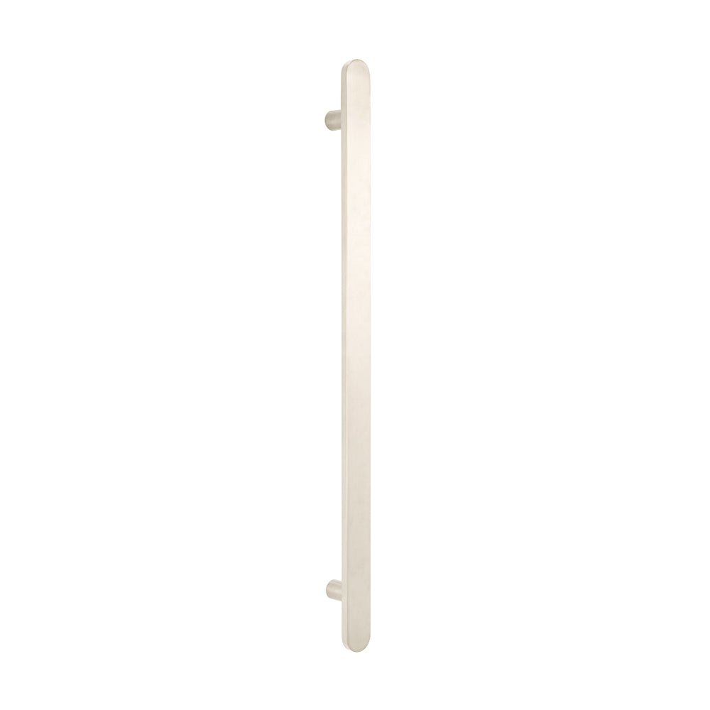 Flat Bar Vertical Heated Towel Bar - Cool Brushed Nickel - 930mm