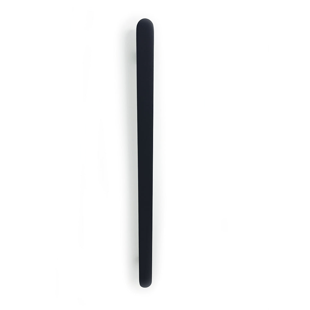 Flat Bar Vertical Heated Towel Bar - Matt Black - 930mm