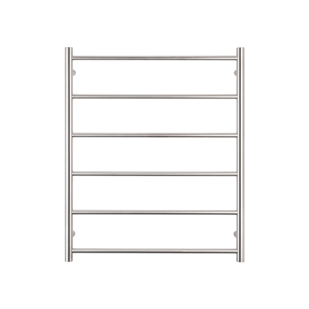 Non-Heated Towel Rail - 700 x 830mm - 6 Round Bars - Brushed Satin