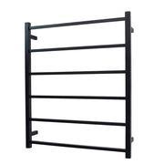 Non-Heated Towel Rail - 700 x 800mm - 6 Square Bars - Matt Black