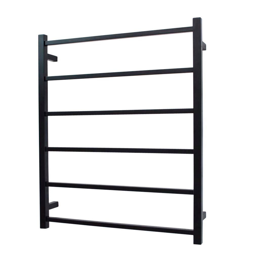 Non-Heated Towel Rail - 700 x 800mm - 6 Square Bars - Matt Black