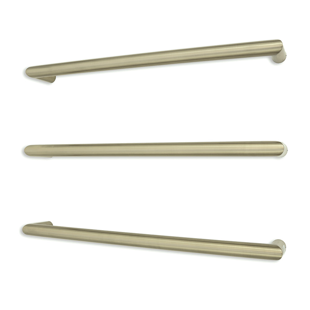 Non-Heated Brushed Nickel Single Round Bar Towel Rail - 650mm