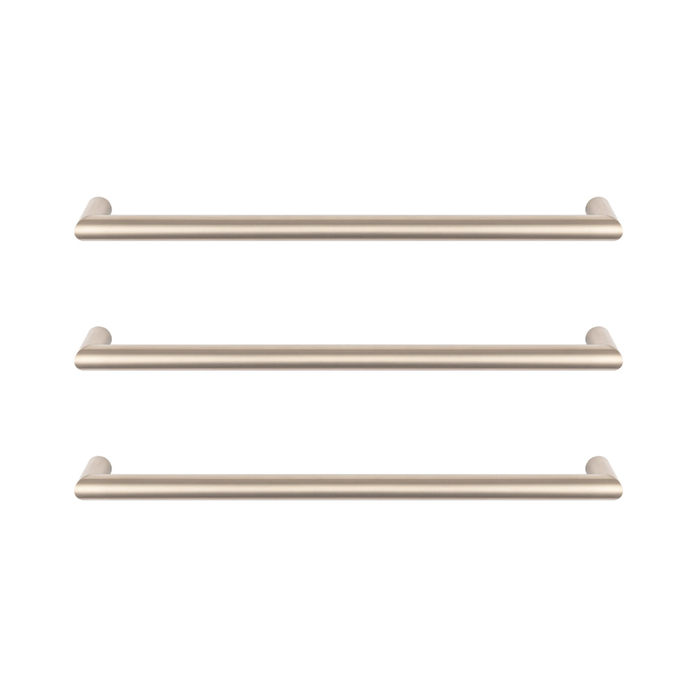 Non-Heated Warm Brushed Nickel Single Round Bar Towel Rail - 650mm