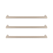 Radiant Warm Brushed Nickel Single Round Bar Towel Rail - 650mm ｜ Ideal Bathroom Centre