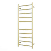 Radiant Heated Towel Rail - 430 x 1100mm - 10 Round Bars - Light Gold - Bottom Right Power Outlet ｜ Ideal Bathroom Centre