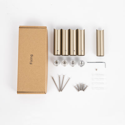 Radiant Full 80mm Bracket/Fixings Set for Round Bar Ladder Rails - Warm Brushed Nickel
