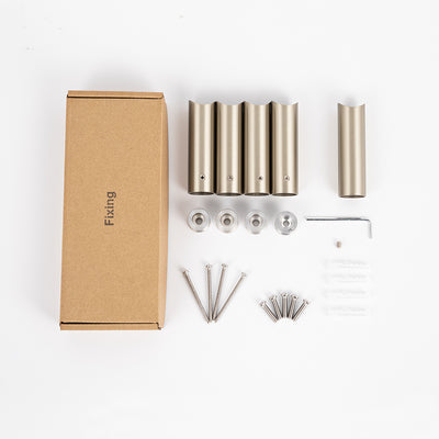 Radiant Full 80mm Bracket/Fixings Set for Round Bar Ladder Rails - Brushed Nickel