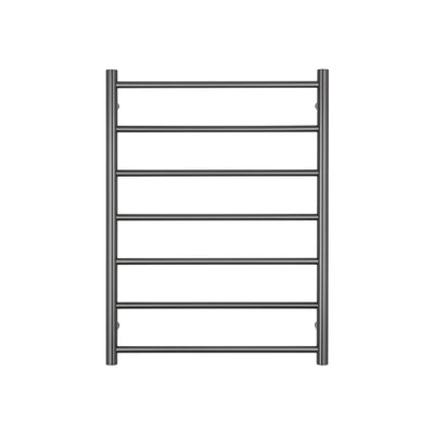 Radiant Low Voltage Gun Metal Grey Heated Towel Rail Round 600x800 - Right Power Outlet