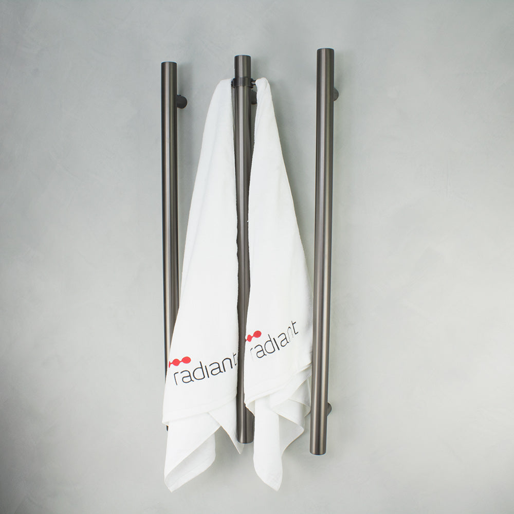 Radiant Vertical Heated Towel Bar - Gun Metal Grey - 950mm ｜ Ideal Bathroom Centre