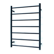 Low Voltage Matt Black 600 x 800mm Rnd Heated Towel Rail LEFT