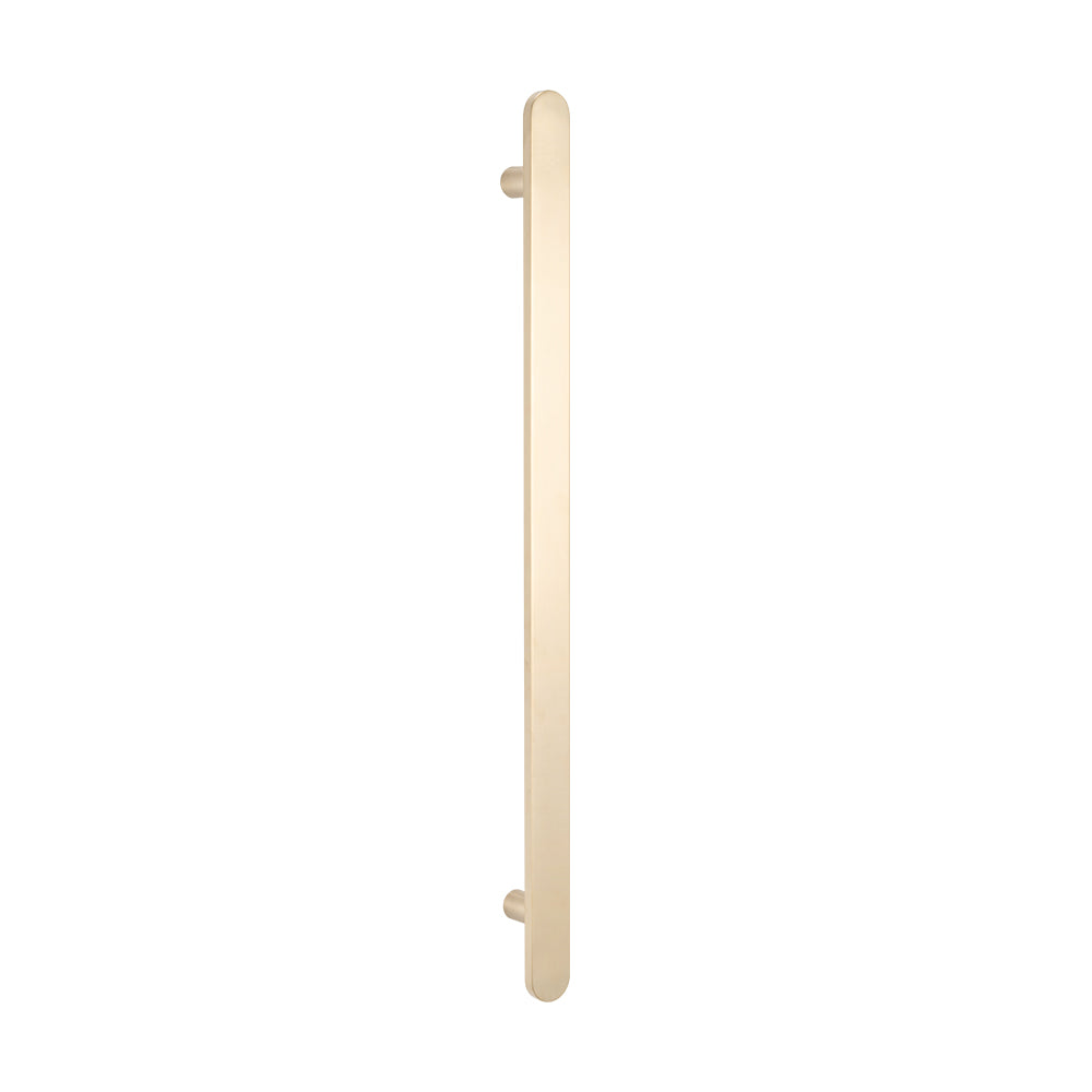 Flat Bar Vertical Heated Towel Bar - Warm Brushed Nickel - 930mm