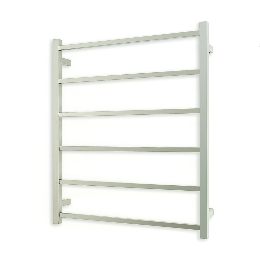 Non-Heated Towel Rail - 700 x 830mm - 6 Square Bars - Mirror Polished