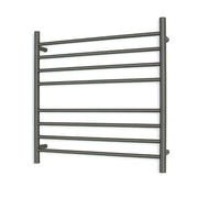 Heated Towel Rail - 750 x 750mm - 7 Round Bars - Gun Metal Grey - Bottom Left Power Outlet