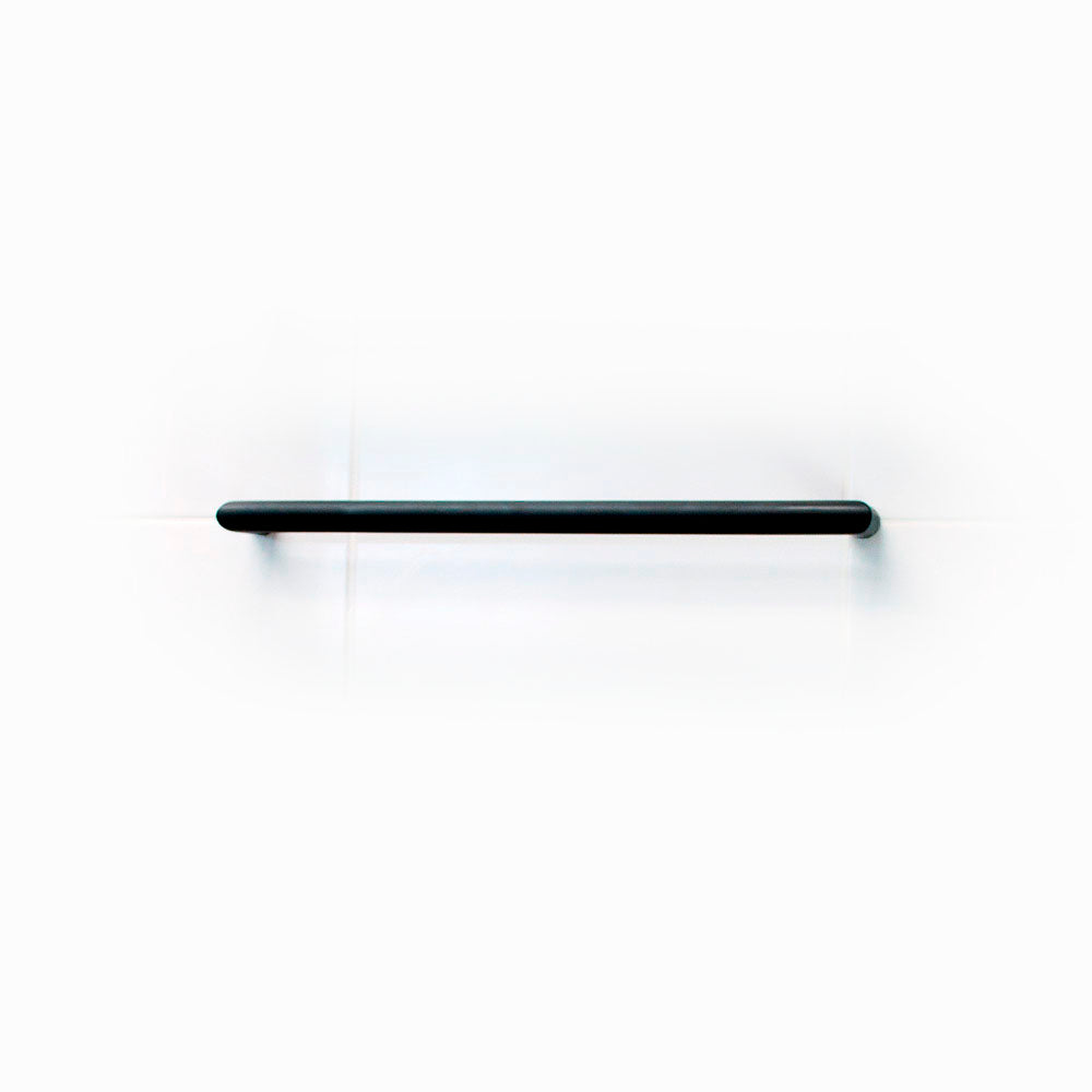 Non-Heated Black Single Round Bar Towel Rail - 800mm