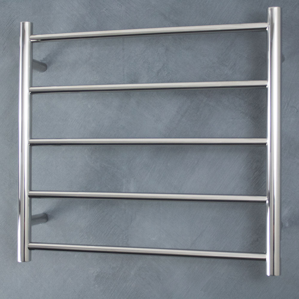 Radiant Non-Heated Towel Rail - 600 x 550mm - 5 Round Bars - Mirror Polished ｜ Ideal Bathroom Centre