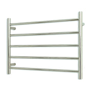 Low Voltage Polished 750 x 550mm Rnd Heated Towel Rail LEFT