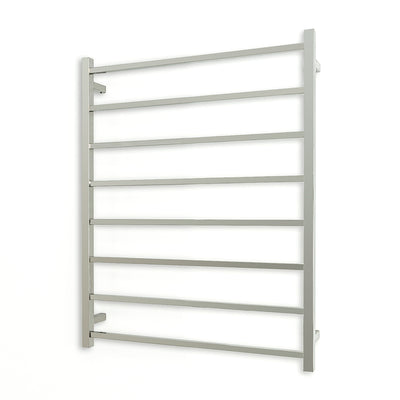 Radiant Heated Towel Rail - 800 x 1000mm - 8 Square Bars - Mirror Polished