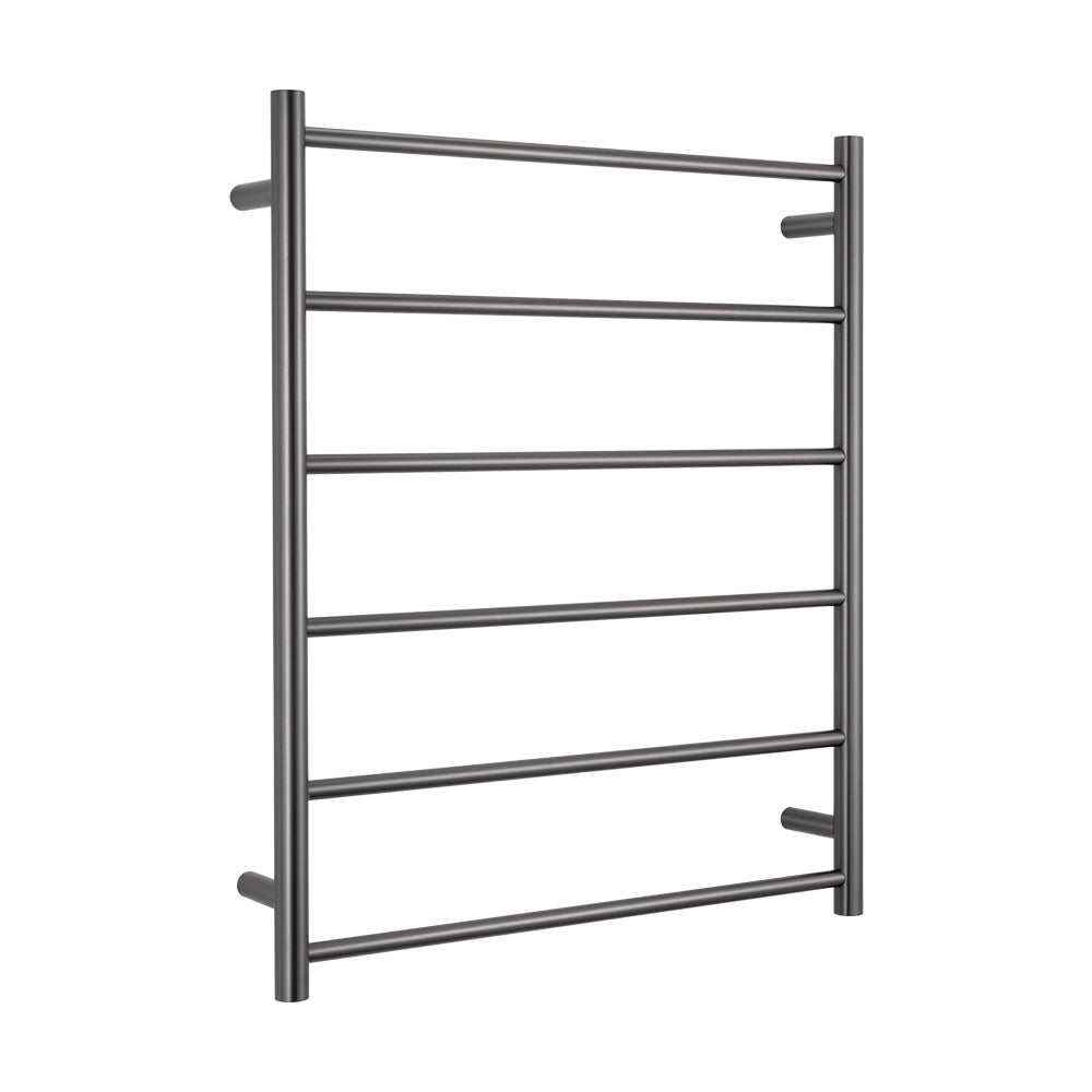 Radiant Non-Heated Towel Rail - 700 x 830mm - 6 Round Bars - Gun Metal Grey ｜ Ideal Bathroom Centre