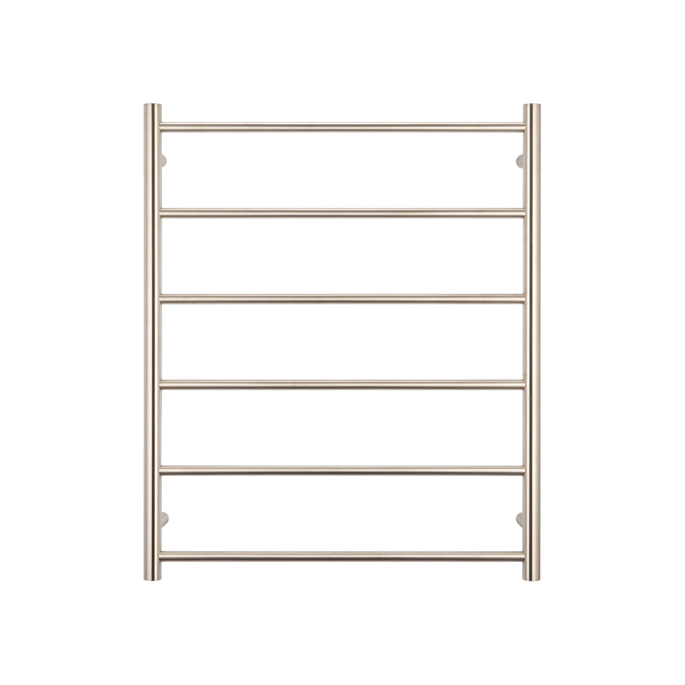 Non-Heated Towel Rail - 700 x 830mm - 8 Round Bars - Brushed Nickel