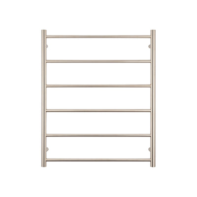 Radiant Non-Heated Towel Rail - 700 x 830mm - 8 Round Bars - Brushed Nickel
