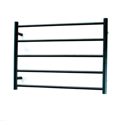 Radiant Non-Heated Towel Rail - 750 x 550mm - 5 Round Bars - Matt Black