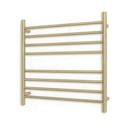 Heated Towel Rail - 750 x 750mm - 7 Round Bars - Light Gold - Bottom Left Power Outlet